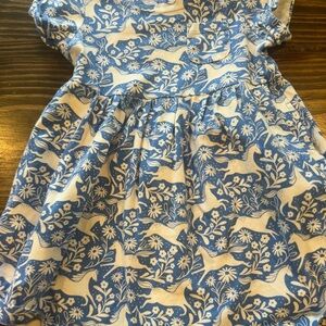 Mini Boden Blue and White Patterned Dress 2-3Y